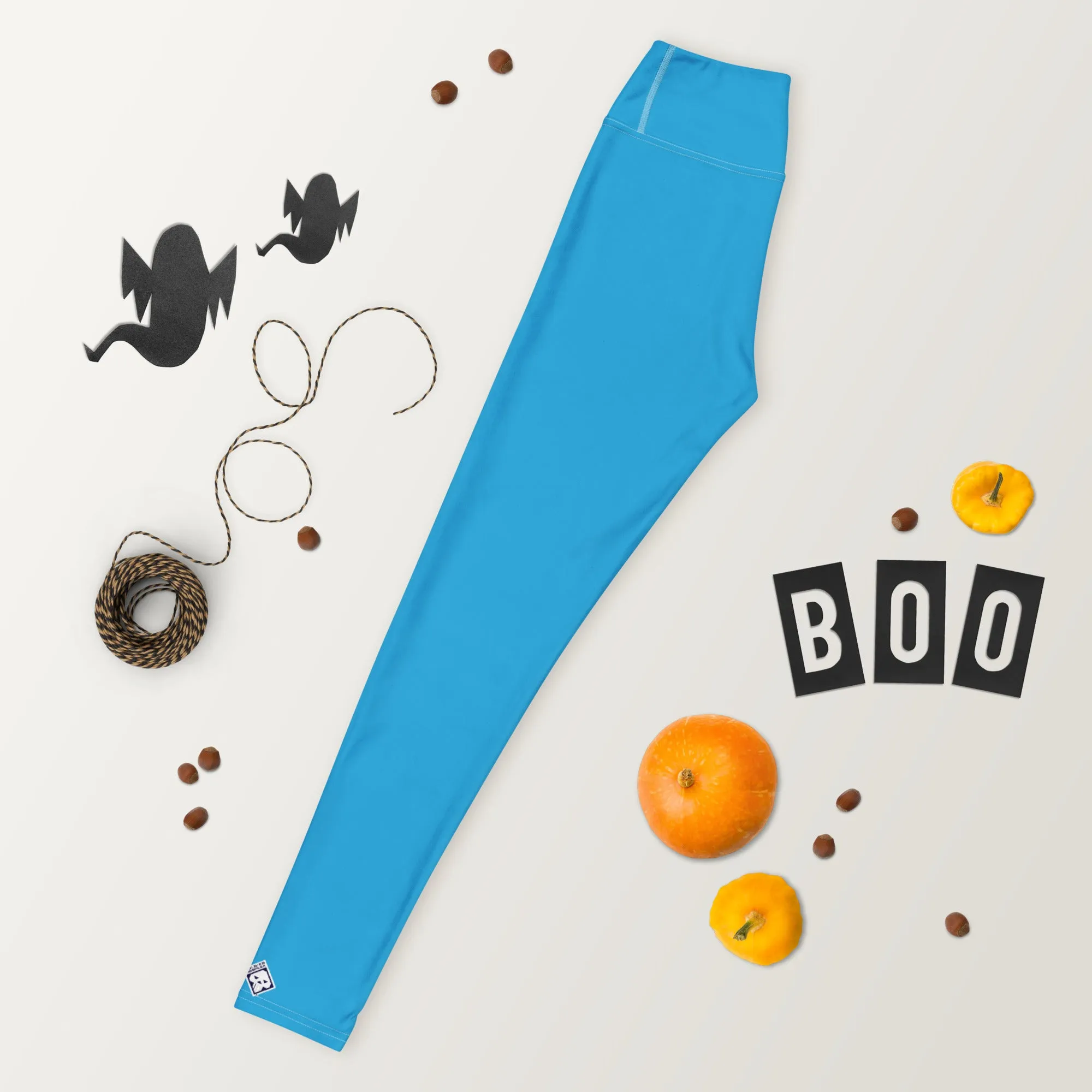 Urban Chic: Women's Solid Color Yoga Pants Leggings - Cyan