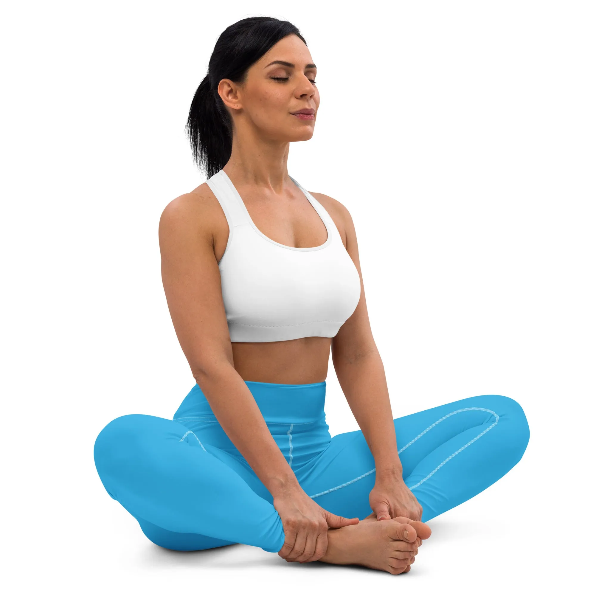 Urban Chic: Women's Solid Color Yoga Pants Leggings - Cyan