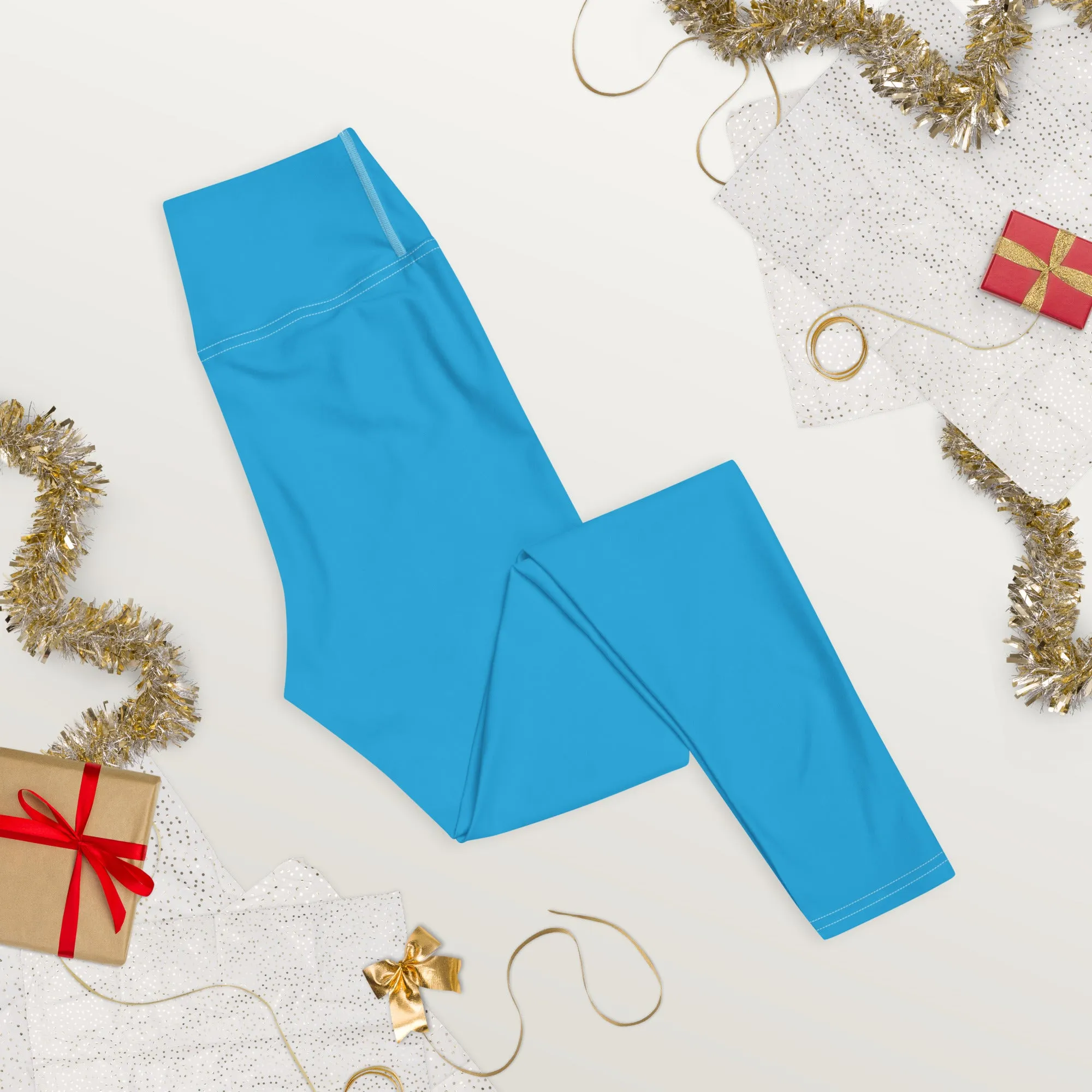 Urban Chic: Women's Solid Color Yoga Pants Leggings - Cyan