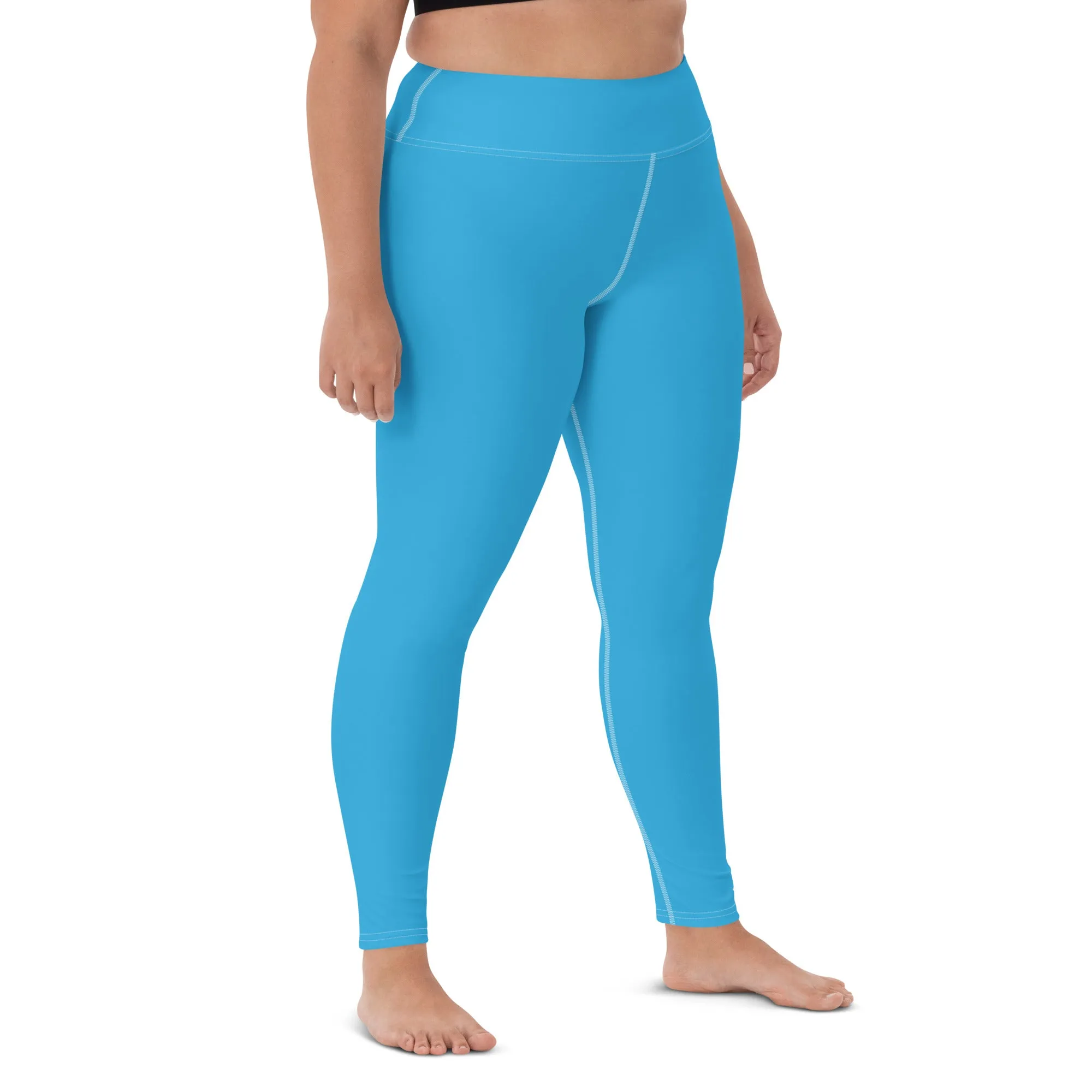 Urban Chic: Women's Solid Color Yoga Pants Leggings - Cyan