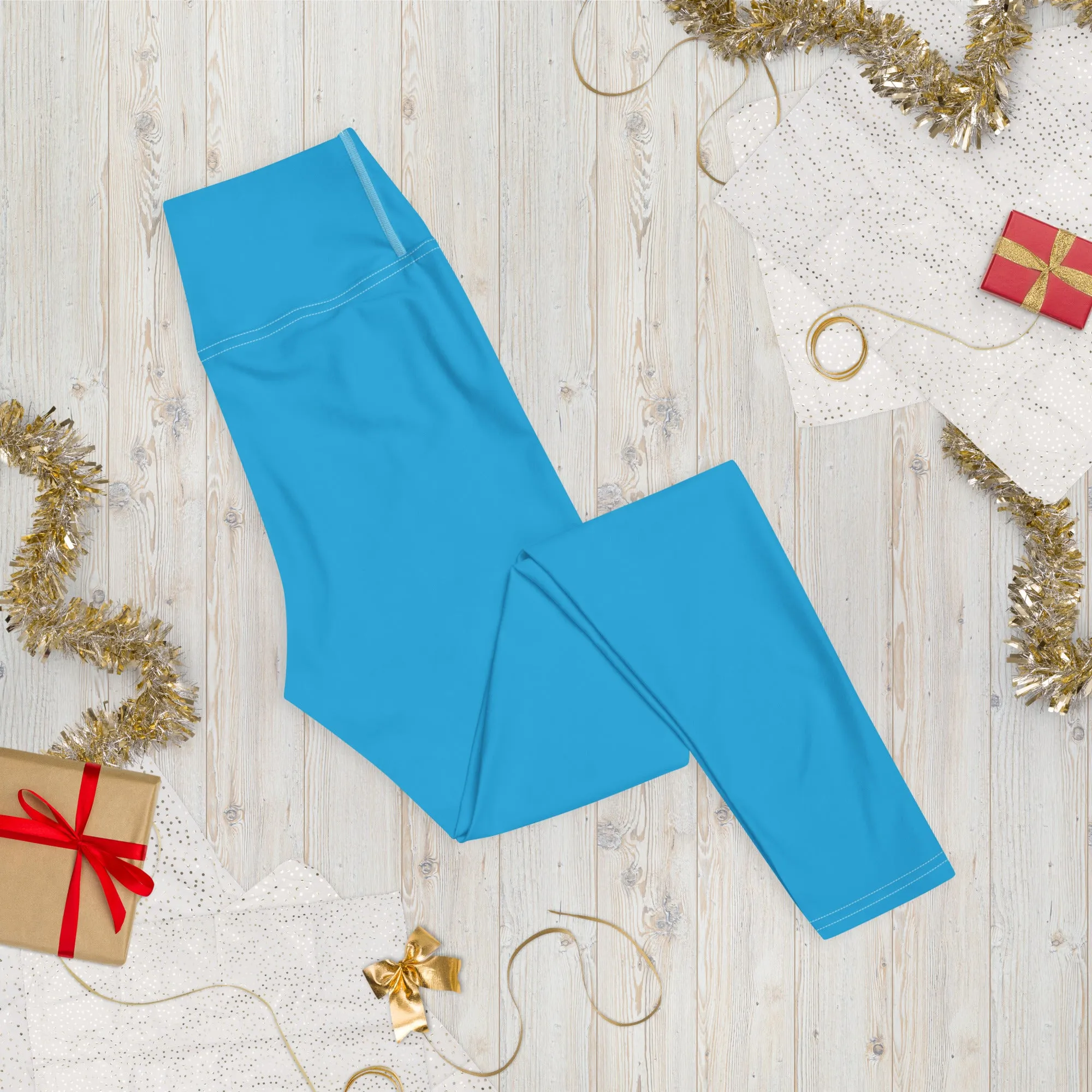 Urban Chic: Women's Solid Color Yoga Pants Leggings - Cyan