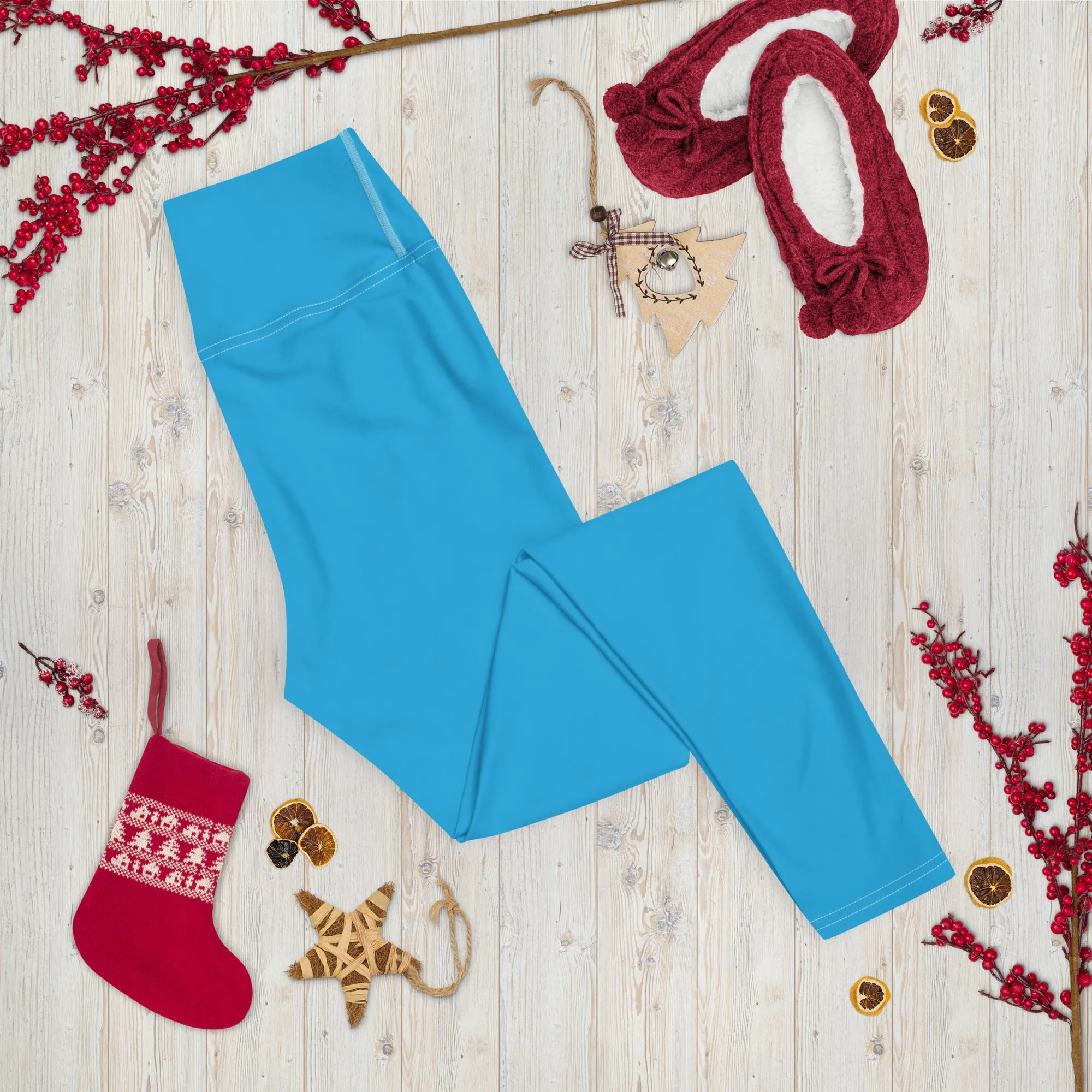 Urban Chic: Women's Solid Color Yoga Pants Leggings - Cyan