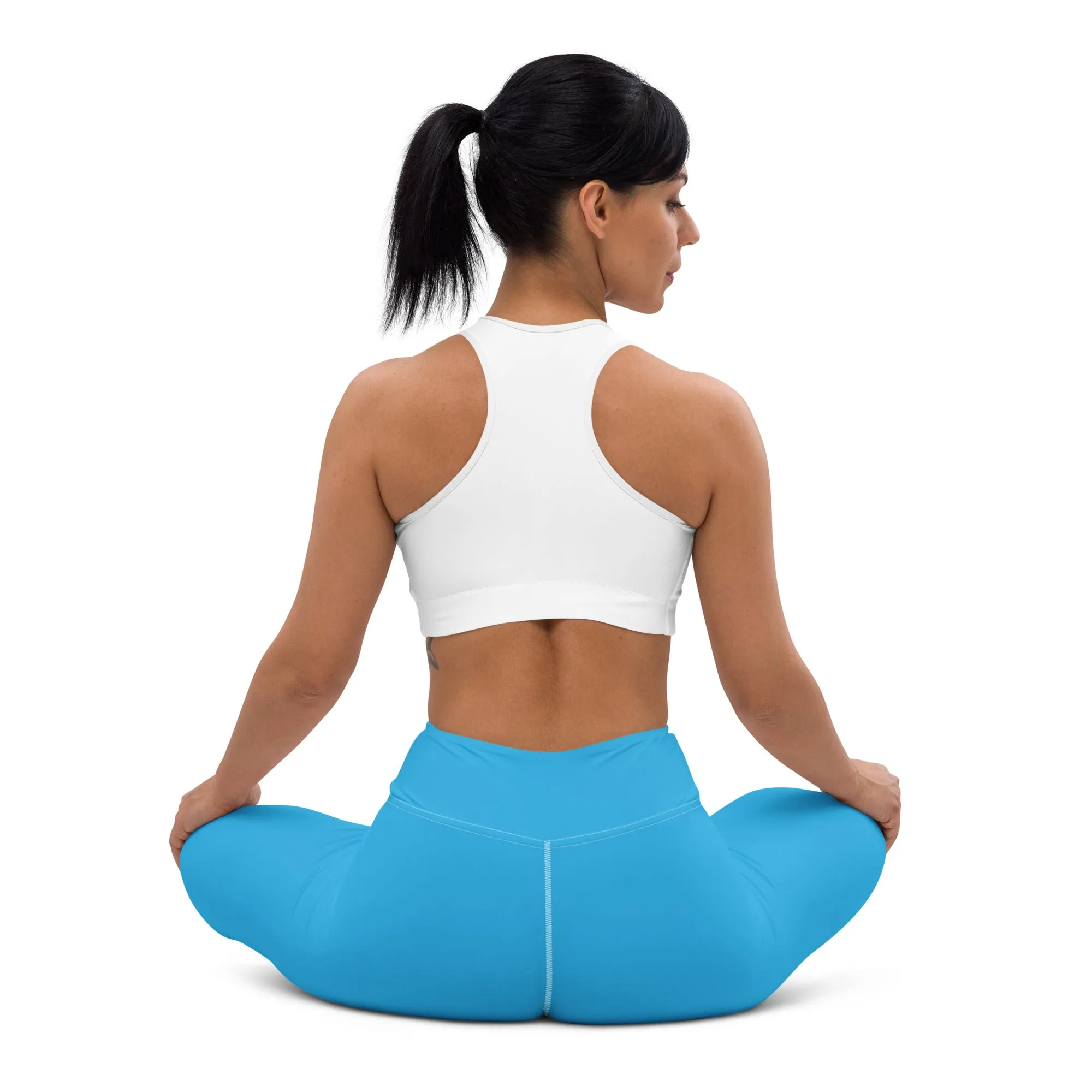 Urban Chic: Women's Solid Color Yoga Pants Leggings - Cyan