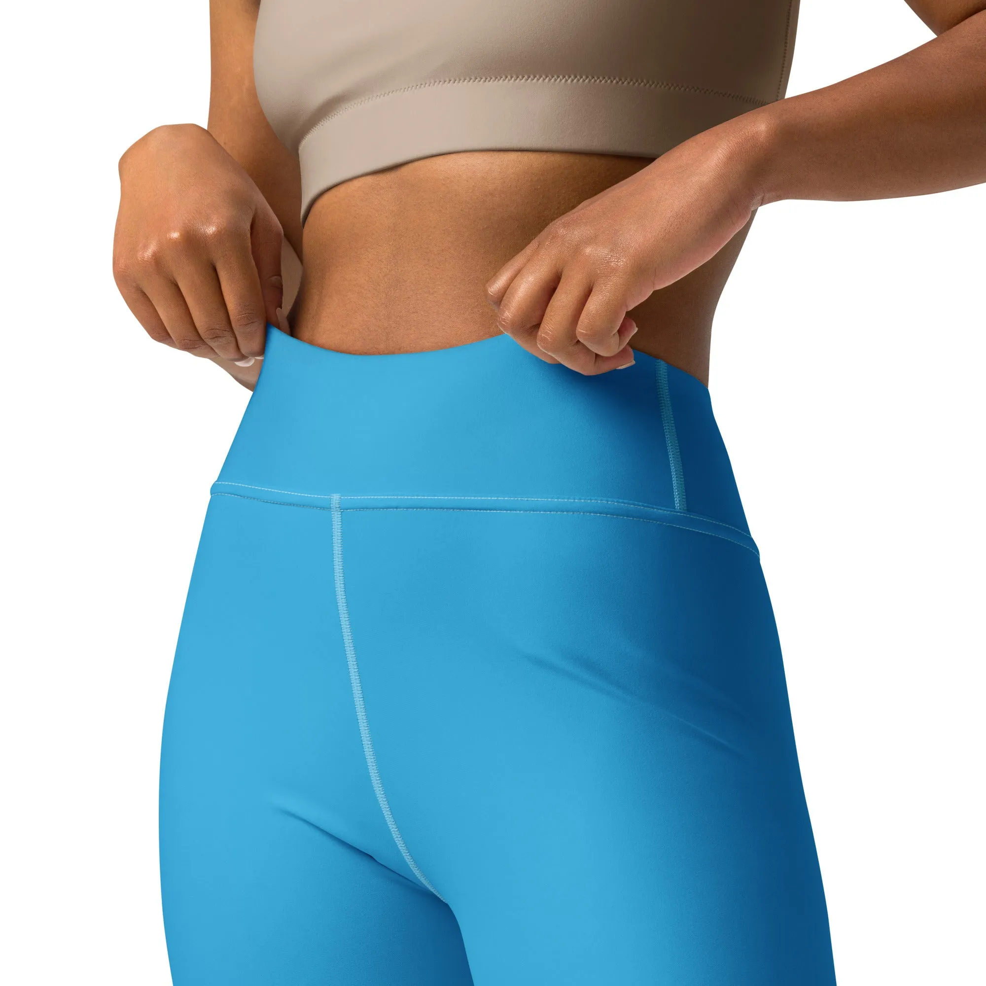 Urban Chic: Women's Solid Color Yoga Pants Leggings - Cyan