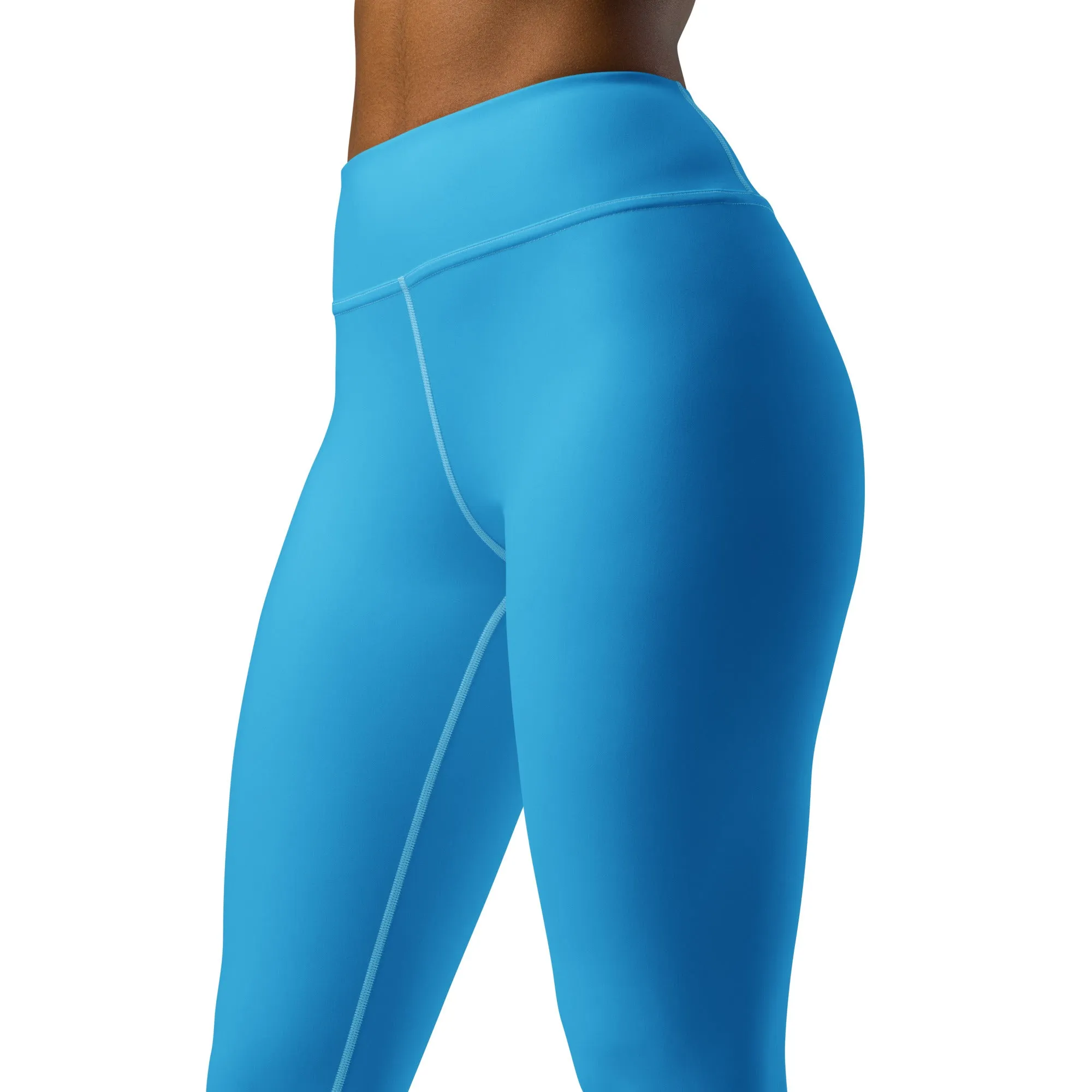 Urban Chic: Women's Solid Color Yoga Pants Leggings - Cyan