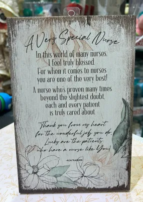 Very Special Nurse Standing Sign