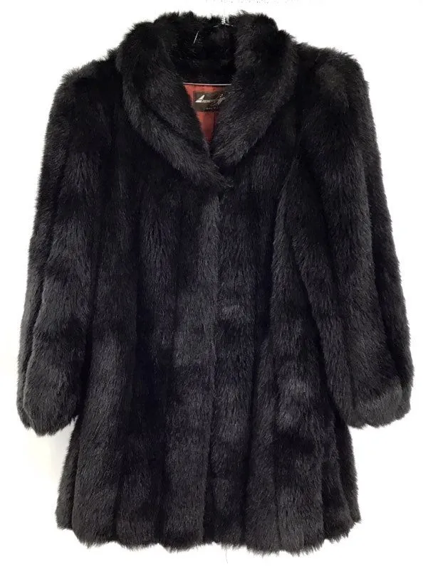 Vintage American Signature Women's Black Overcoat