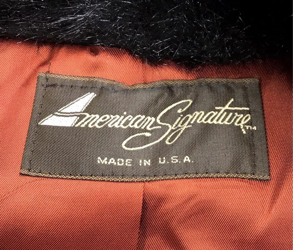 Vintage American Signature Women's Black Overcoat