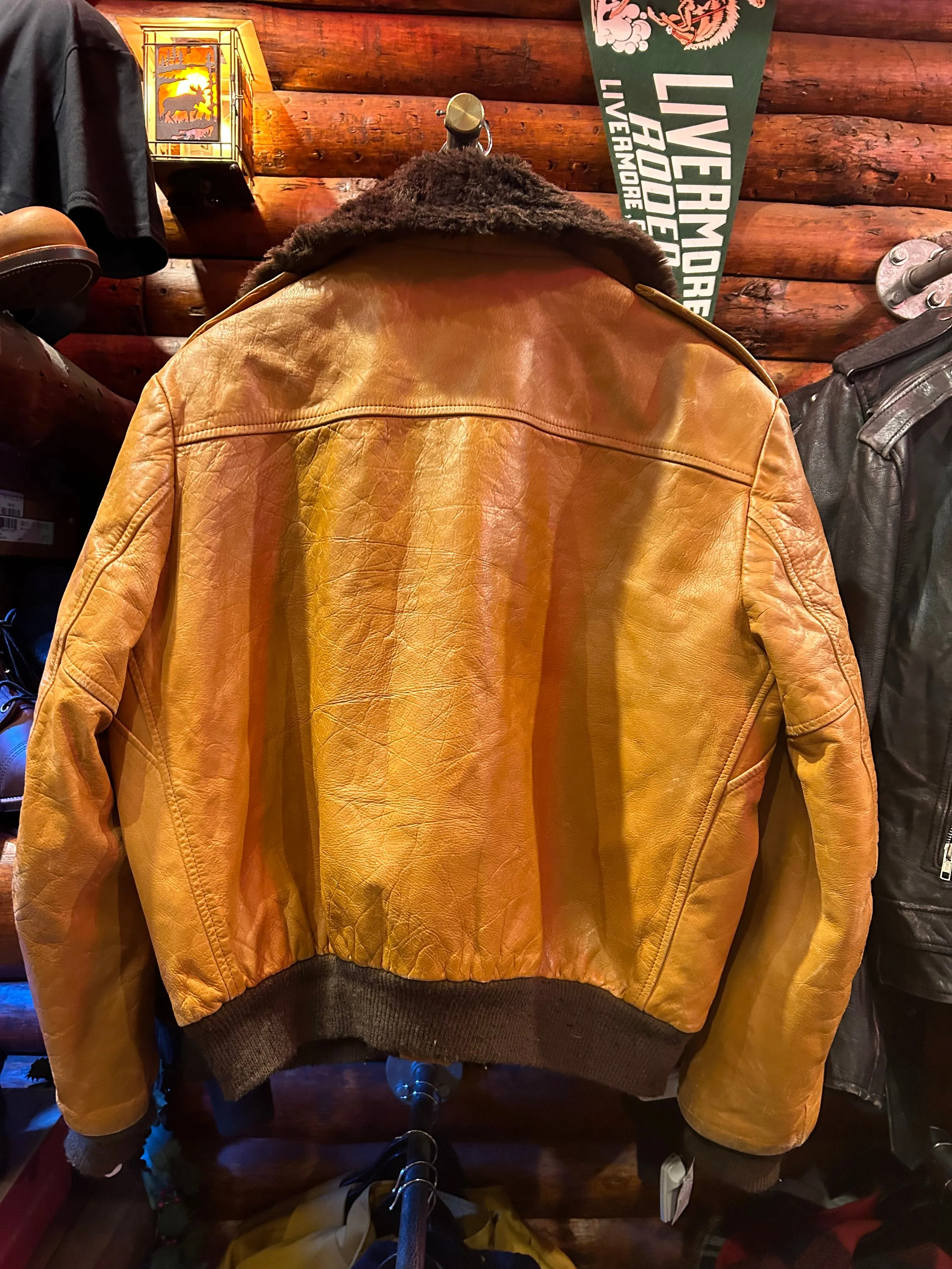 Vintage Cooper 70s WW11 Flight Jacket, M-L