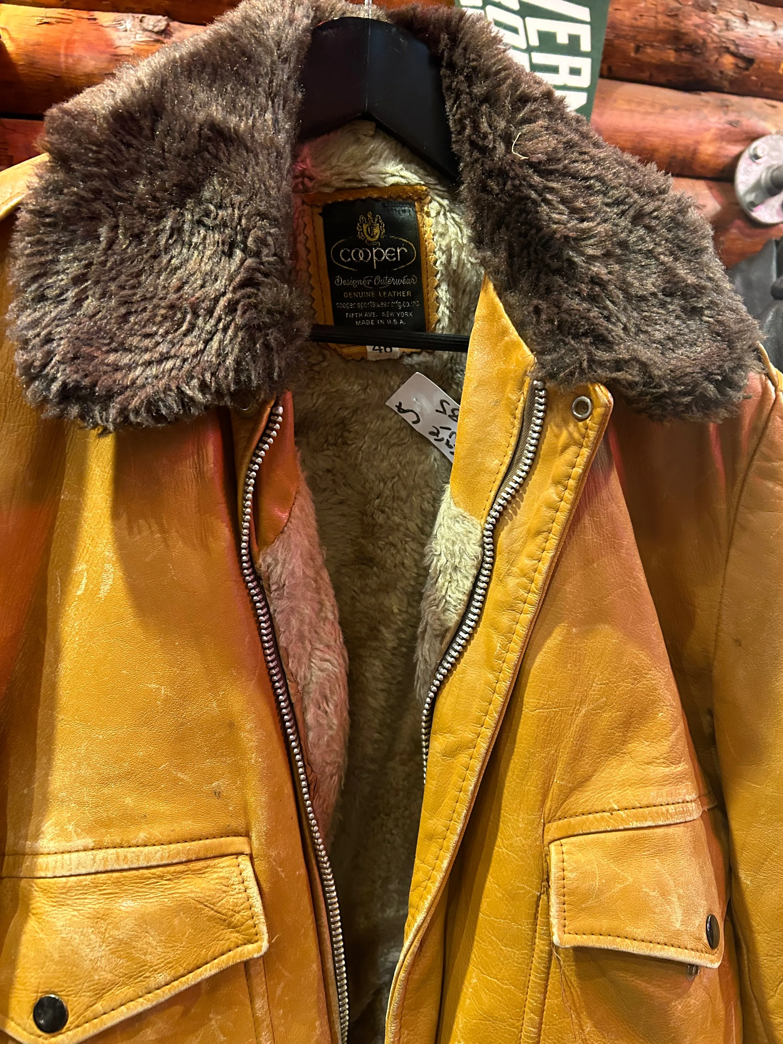 Vintage Cooper 70s WW11 Flight Jacket, M-L