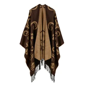 Vintage Women's Winter Fashion Poncho Scarf - 6 Colors