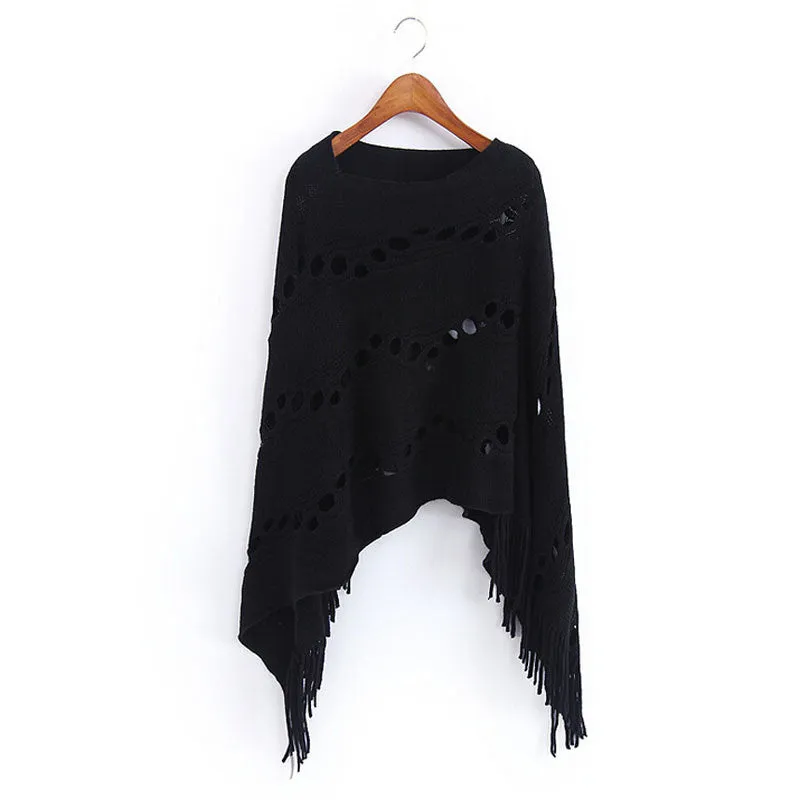 Women's Autumn Plaid Poncho