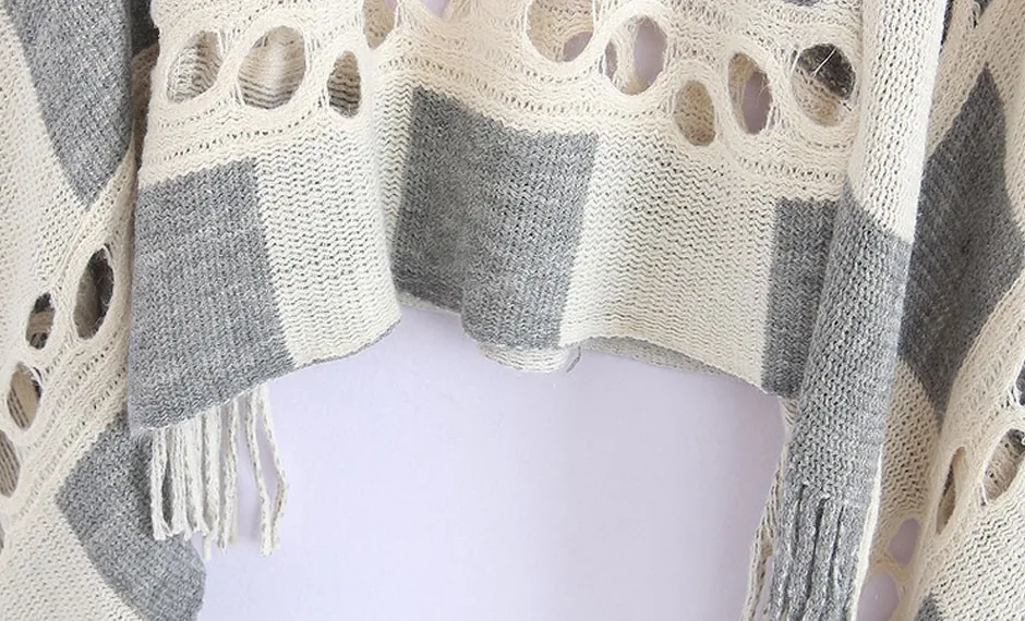 Women's Autumn Plaid Poncho