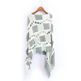 Women's Autumn Plaid Poncho
