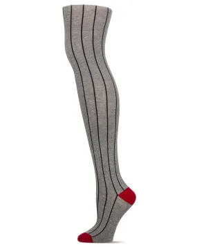 Women's Cozy Cotton Blend "Hot Pinstripe" Sweater Tights