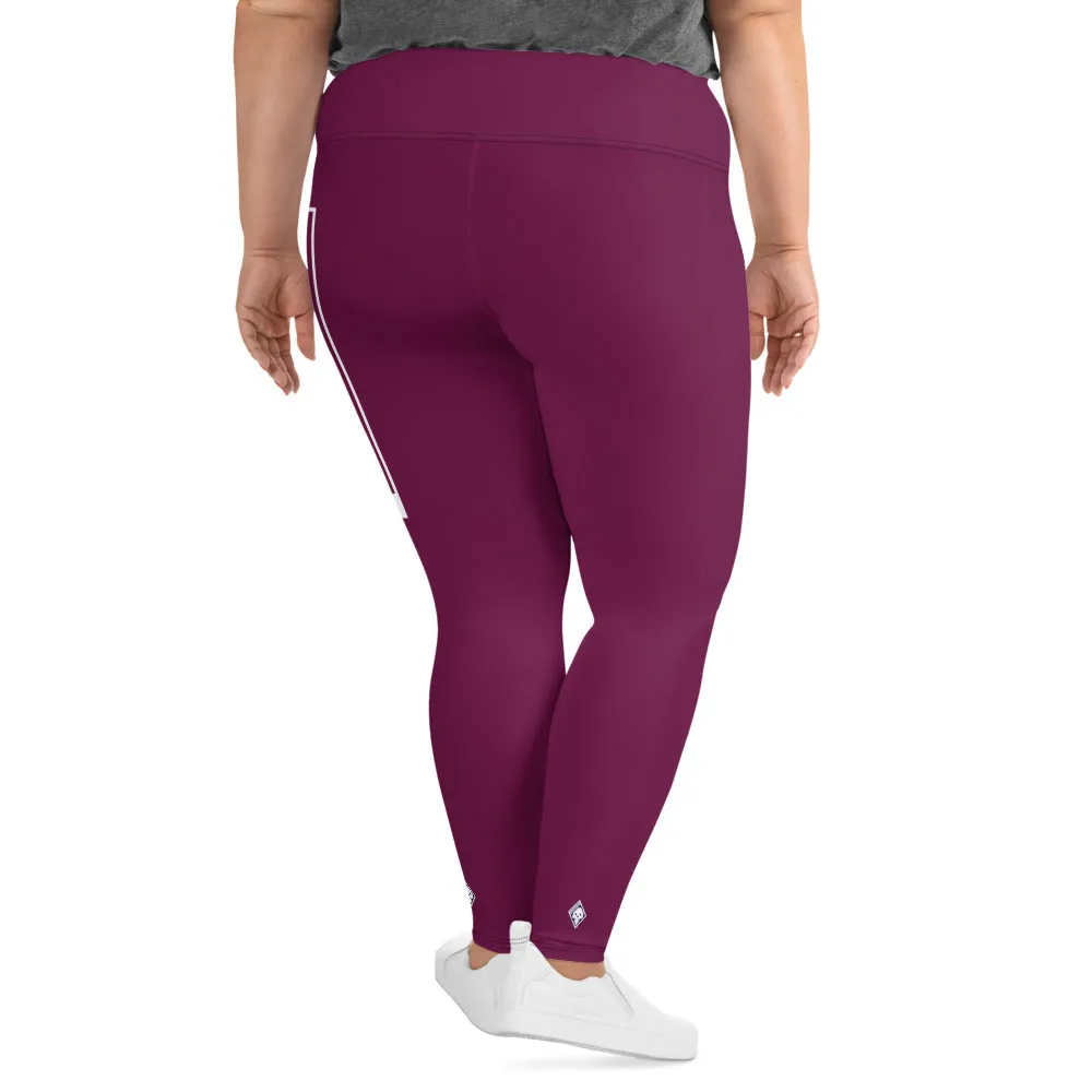 Women's Plus Size Yoga Pants Workout Leggings For Jiu Jitsu 013 - Tyrian Purple