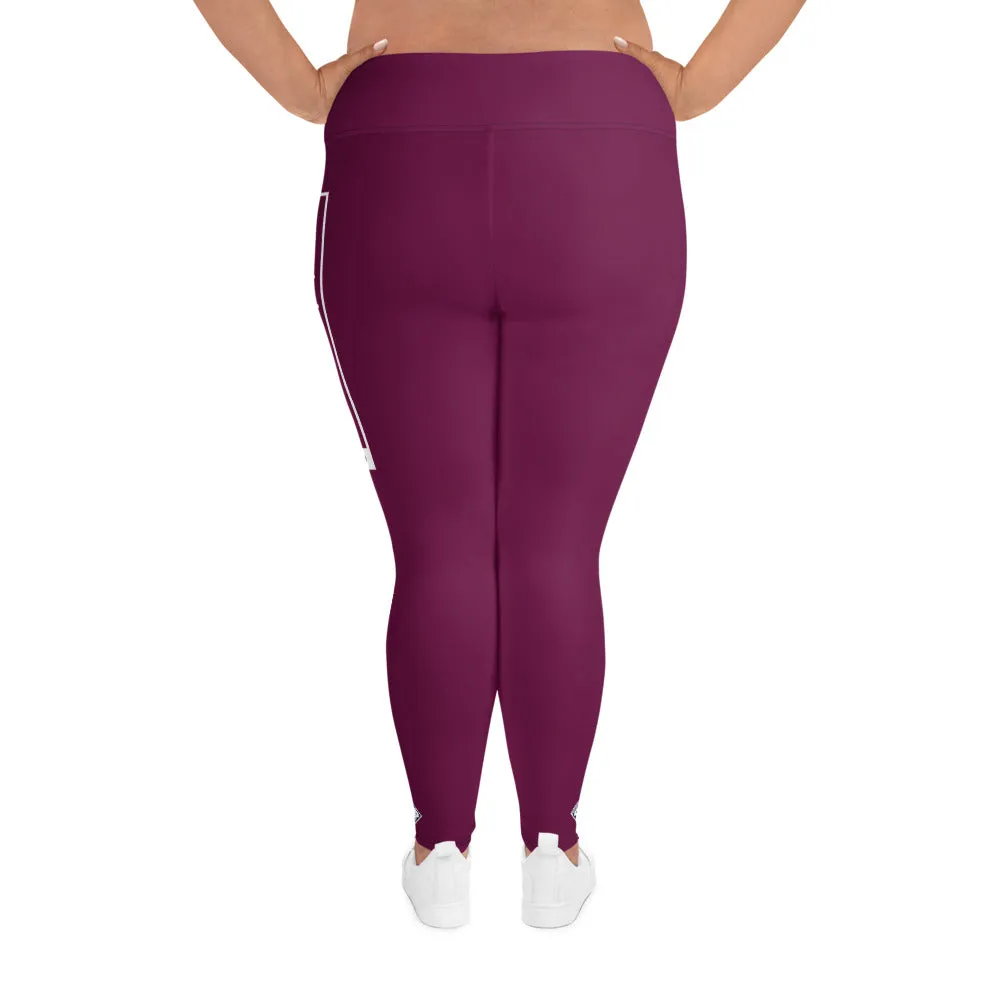 Women's Plus Size Yoga Pants Workout Leggings For Jiu Jitsu 013 - Tyrian Purple