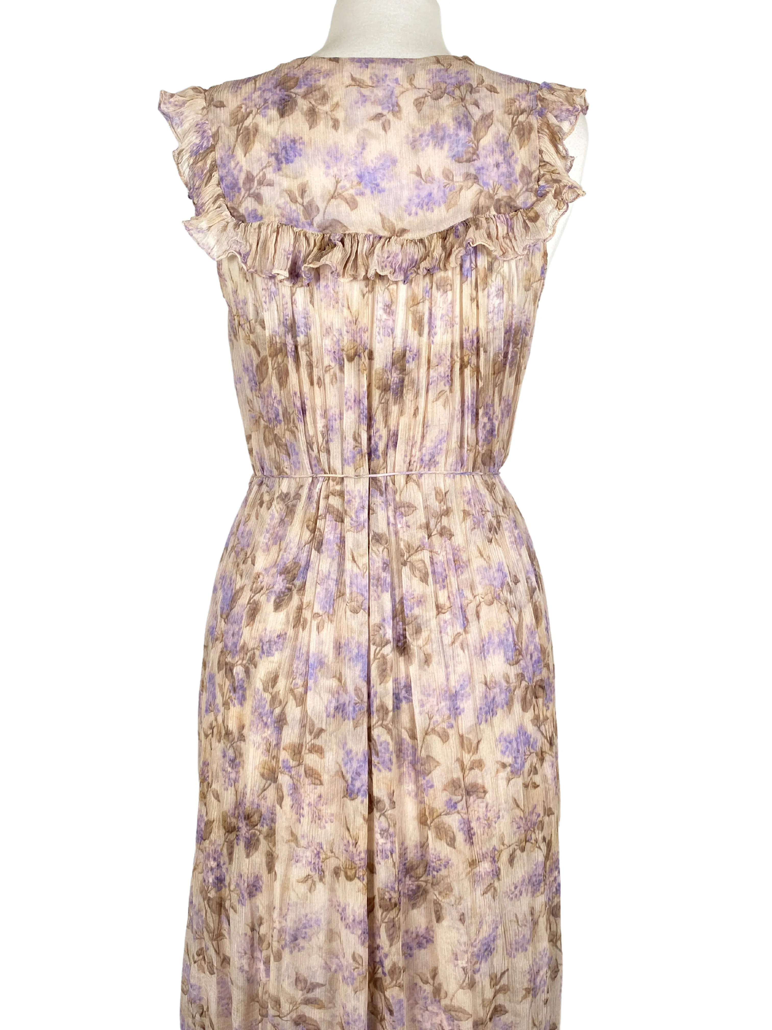 ZIMMERMANN - STRANDED BIB FLORAL MIDI DRESS - SZ 2