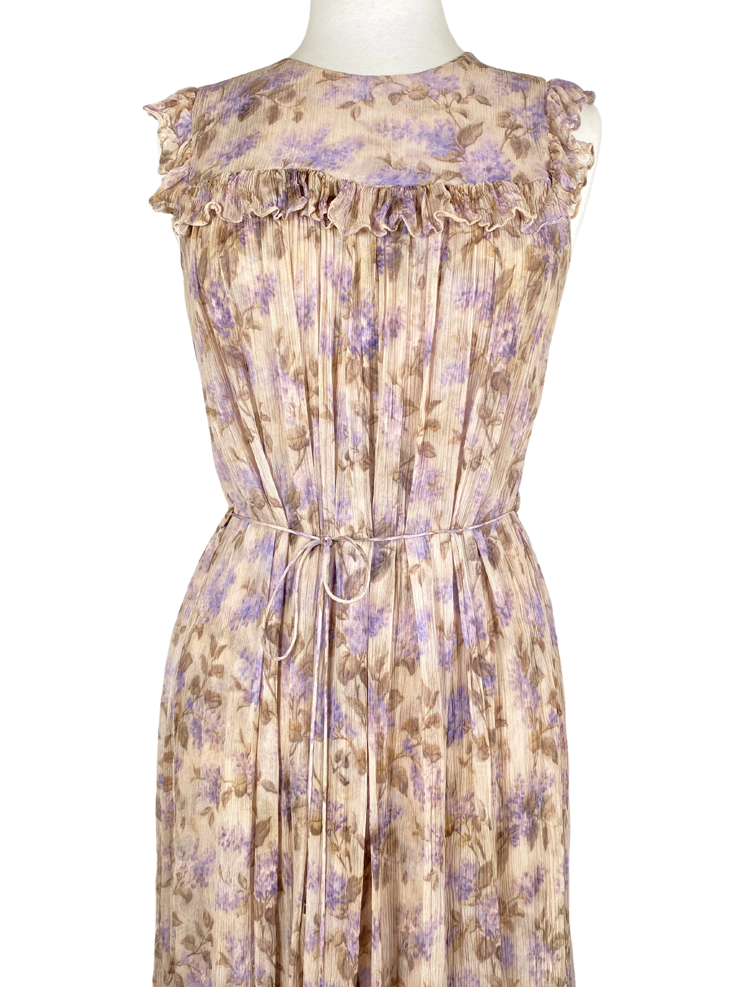 ZIMMERMANN - STRANDED BIB FLORAL MIDI DRESS - SZ 2